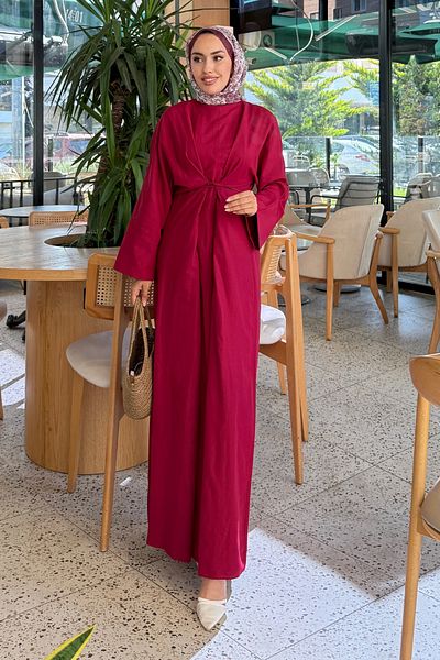 Tesettür Diyarı Women's waist lace-up eflin dress