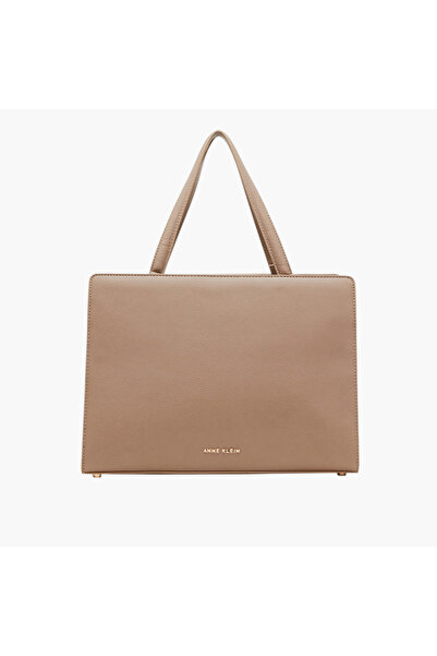 Anne Klein حقيبة حمل صلبة بمقبض مزدوج وسحاب للإغلاق