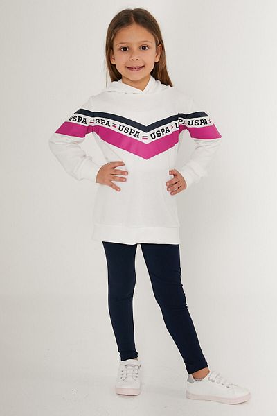 U.S. Polo Assn. BASE. Polo Assn Ribboned White Girls Tracksuit Set