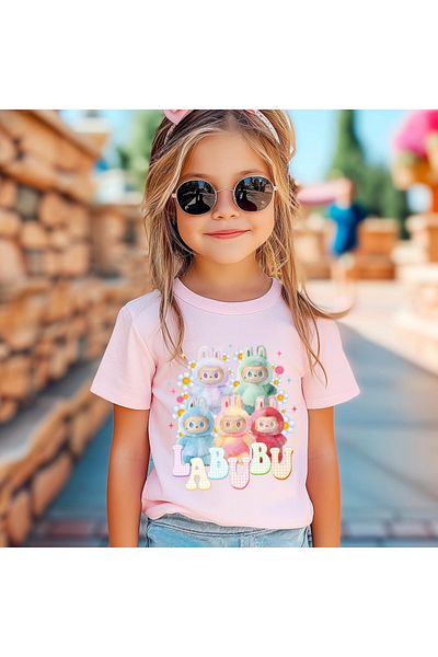 aynewmoda Cartoon Printed Short Sleeve Round Neck T-Shirt
