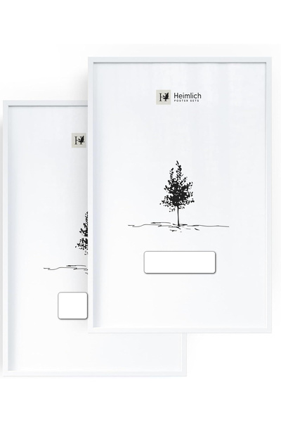 OEM White Decorative Frame, wood imitation - Baroque - Vintage - Boho in 40x50 cm format, set of 2 ps