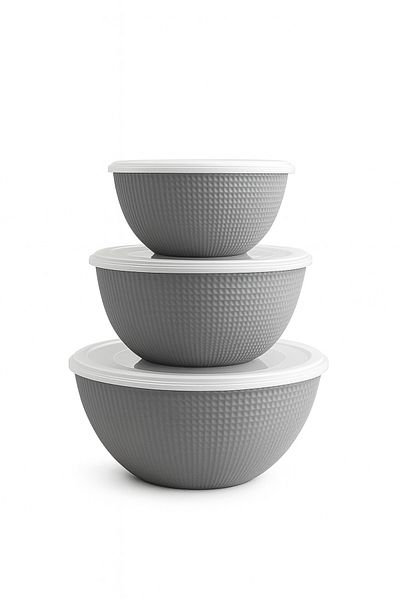 Pazar Kapısı Luxury Lid 3 Size Bowl Storage Container 0.5 L - 1.0 L - 2.0 L
