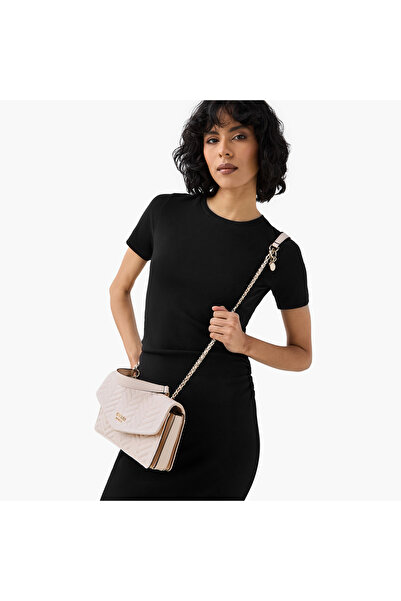 Guess Tidewood Quilted Crossbody Bag with Chain Strap