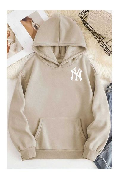 herkesemoda Front and Back Printed Hooded Sweatshirt