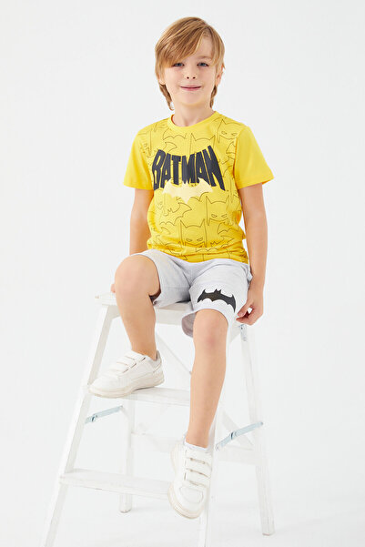 Batman Mask Yellow Boy Bermuda Suit