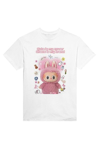 aynewmoda Cartoon Printed Short Sleeve Round Neck T-Shirt