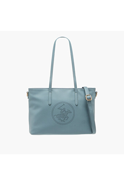 Beverly Hills Polo Club Logo Detail Tote Bag with Double Handle