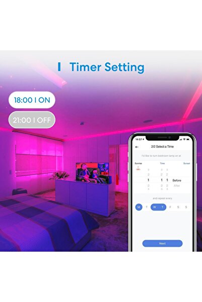 MEROSS Akıllı Led Şerit Wi-Fi RGB 5 Metre MSL320 Pro (Apple Home Destekli)