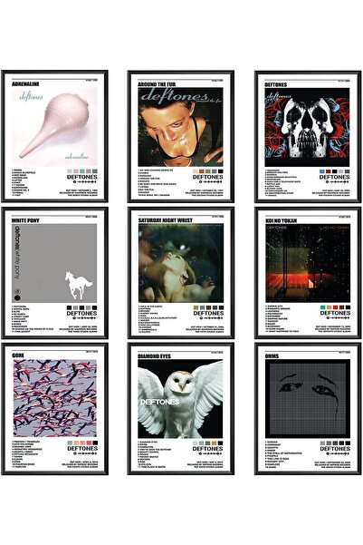Emoda home Trove مجموعة ملصقات غلاف ألبوم deftones من ALAYRA، مكونة من 9 لوحا...