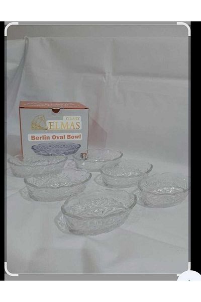 ORTAKÖY CENNETİ 6Th Ad Glass Boat Decorative Useful Breakfast Cookie and Presentation 14 cm Length 9 cm Width 3.5 cm High