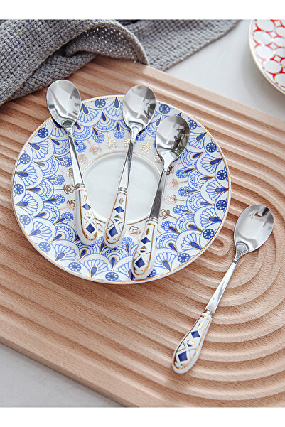 sharpdo European Stainless Steel Coffee Spoon Tea Spoon With Ceramic Handle