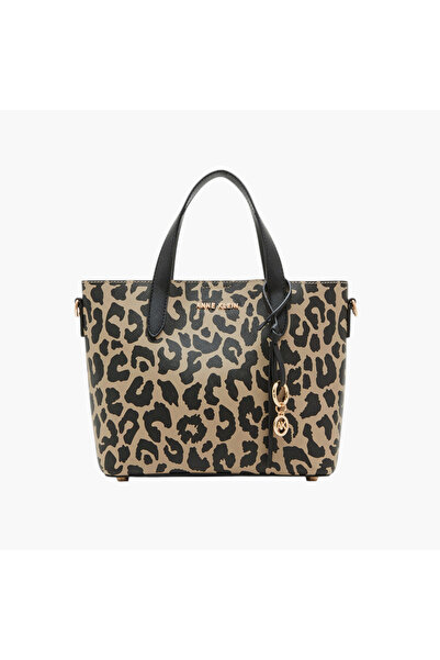 Anne Klein حقيبة توت بطبعة حيوانية مع زر للإغلاق