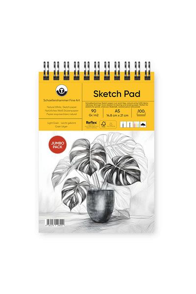 Schoellershammer Jumbo Sketch Pad Sketchbook 90 Gr A5 100 Sheets Natural White
