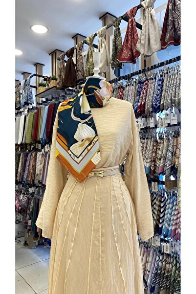 KUQOS Eșarfă cu dungi cu flori