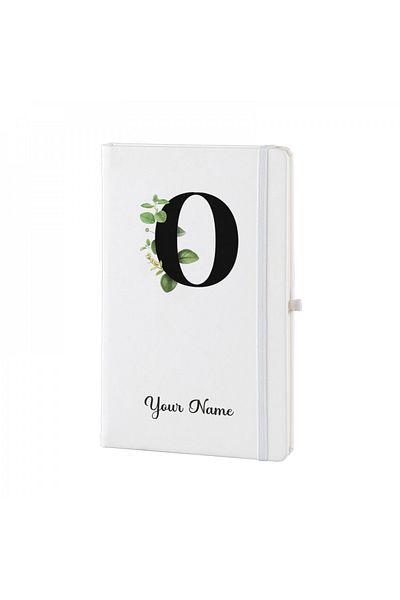 Dekormarket Personalized White Notebook with Initial “O”