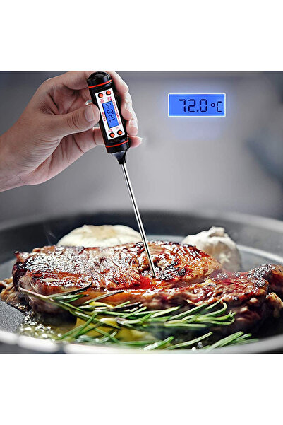 OEM Digital Cooking Thermometer, Stainless Steel, LCD Display, -50 - 300 °C, Black/Silver
