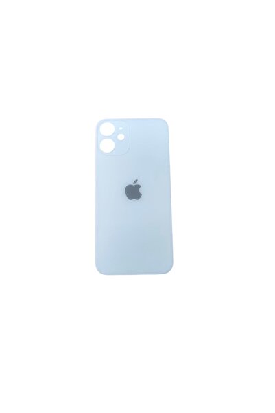 OEM Uyumlu İphone 12 Mini Arka Kapak Lazer Kesim ( Pil Kapağı ) Cam -Beyaz