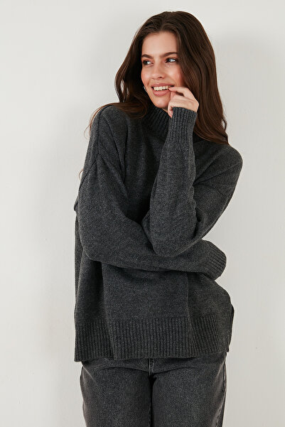 Lela Pulover din tricot cu textura moale, cu gât rotund, cu o formă supradimensionată premium, 680KZ00469