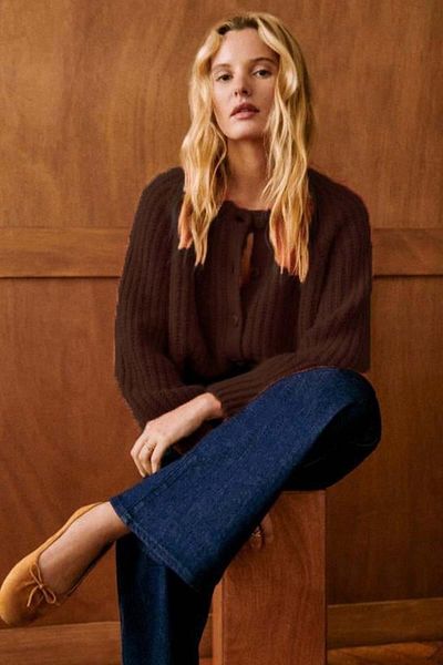 Madmext Bitter Brown Crew Neck Thessaloniki Knitted Buttoned Women's Cardigan Mg2487