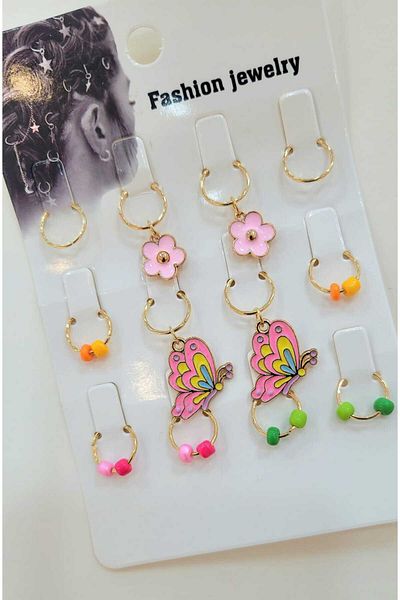 GÜLPEŞE 12 Pieces Hair Earrings Hair Rings