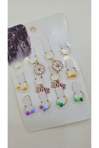 GÜLPEŞE 12 Pieces Hair Earrings Hair Rings