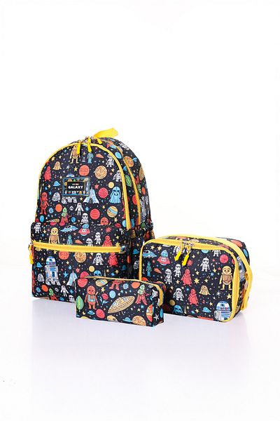 D'VERS Galaxy Patterned 3-Piece School Bag Set