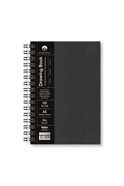 Schoellershammer Drawing Pad Black Hard Cover Drawing Notebook 120 Gr A5 54 Sheets