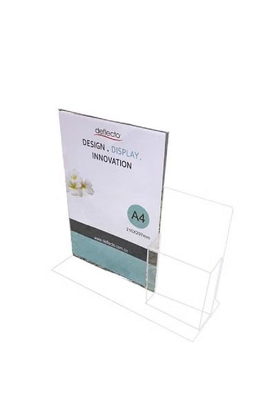 Deflecto Superior Image Stand-Up T-Style Sign Holder A4 – Table Top, Acrylic Clear