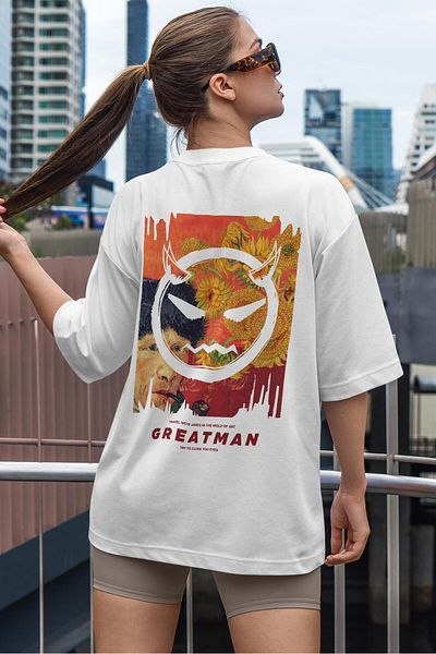 Buka Shops "Greatman" - Van Gogh Art Mashup Back Printed T-Shirt