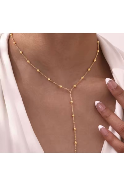 monalisatoka Kadın Gold Top Zincir Y Kolye