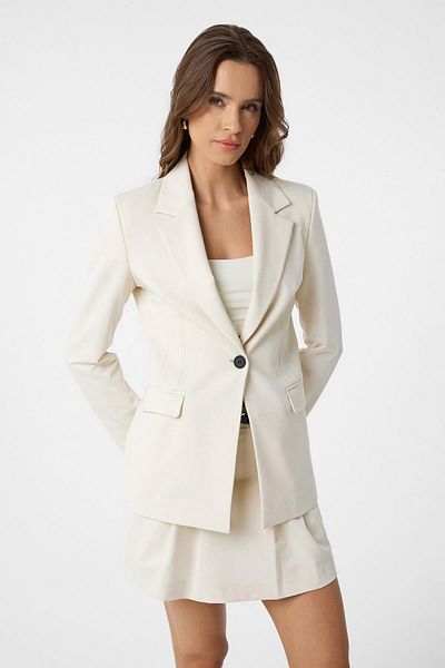 Antioch Ecru Body Fitting Women's Blazer Jacket