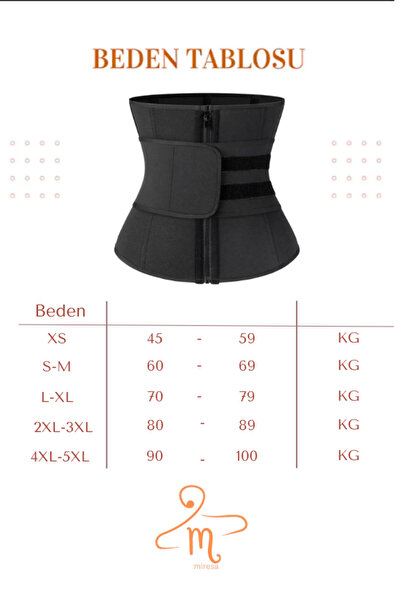 miresa Mi̇resauna Model Sauna Performance Effective Waist Belt Corset Black