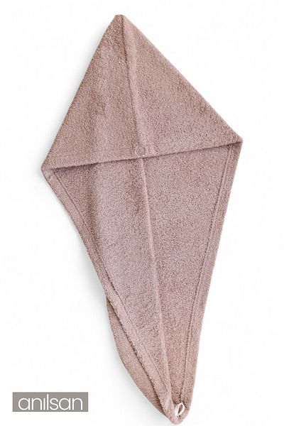Anılsan 100% Cotton Dusty Rose Towel Bonnet Hair Drying Cap Head Towel Shower Bathing Cap Wet Hair Drying