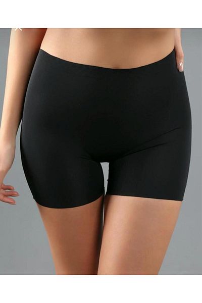 ROZELT Women's Black Laser Cut Normal Waist Recovery Corset Shorts