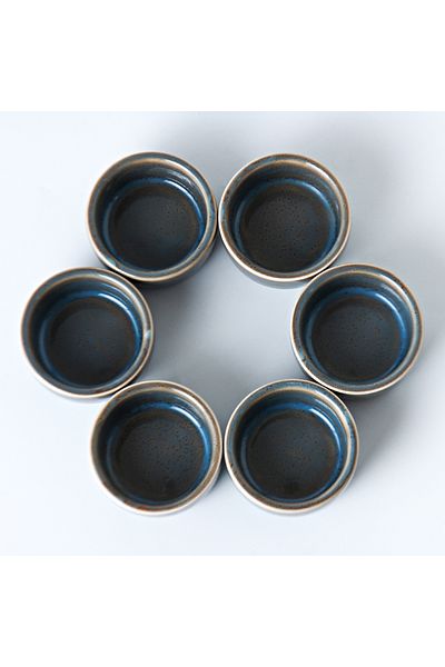 Shuer 6 Pieces Kiln Glazed Ceramic Straight Dish Sauce Dish