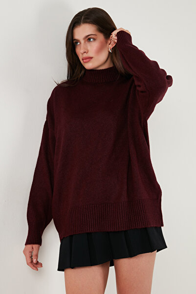 Lela Premium Oversize Fit Turtleneck Soft Textured Knitwear Sweater Sweater 680Kz00469