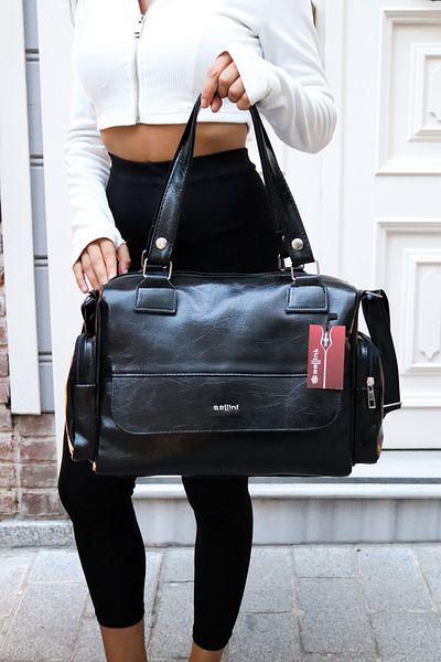Sellini Black Multi-Eye Sports Mother Baby Daily Shoulder and Crossbody Bag 458