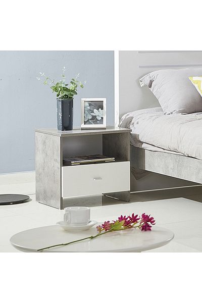 Home Box Patara 1-Drawer Nightstand – Modern Wooden Nightstand with Storage, Easy Assembly