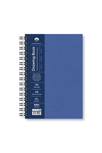 Schoellershammer Drawing Pad Blue Hard Cover Drawing Notebook 120 Gr A5 54 Sheets