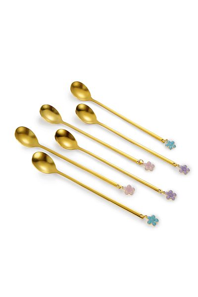 Sunhome 6-Piece Stainless Steel Coffee Spoon Set Gold