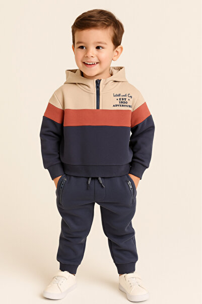 Dirkje طقم رياضي من قطعتين من الصوف بألوان متعددة للأولاد - كريمي، تراكوتا، و...