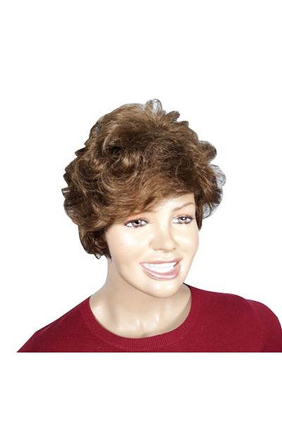 L-line fashion Women's wig, synthetic fiber, with a copper-brown blonde look