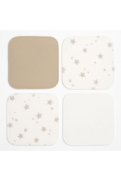 Aybi Baby 4 Pack Baby Mouth Wipes – 100% Cotton – Gray Star