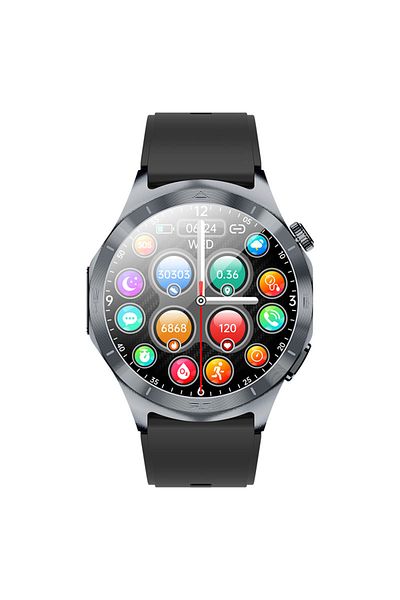 isen JT600 Smartwatch Black, 1.43" AMOLED, Blood Sugar, SpO2+ECG, Bt Call, Electrode Device