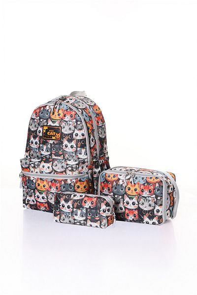 D'VERS Paint Patterned 3-Piece School Bag Set