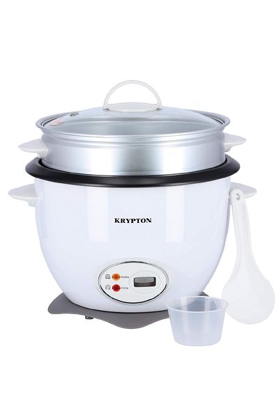 KRYPTON Krypton Rice Cooker with Steamer, 700W, 1.8L, Non-Stick Inner Pot. KNRC5283