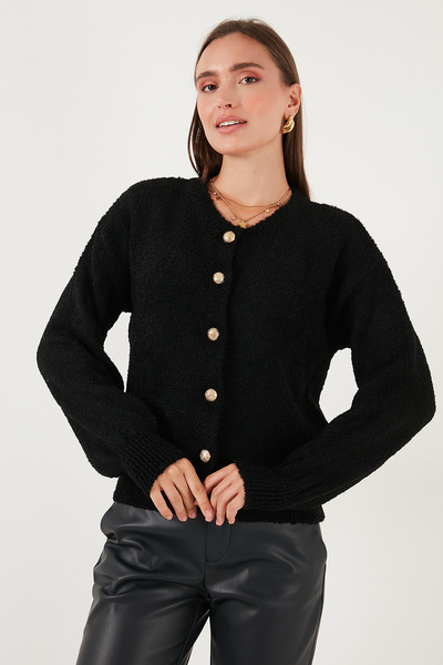 Lela Premium Regular Fit Crew Neck Soft Textured Cardigan Cardigan 680Hi00147