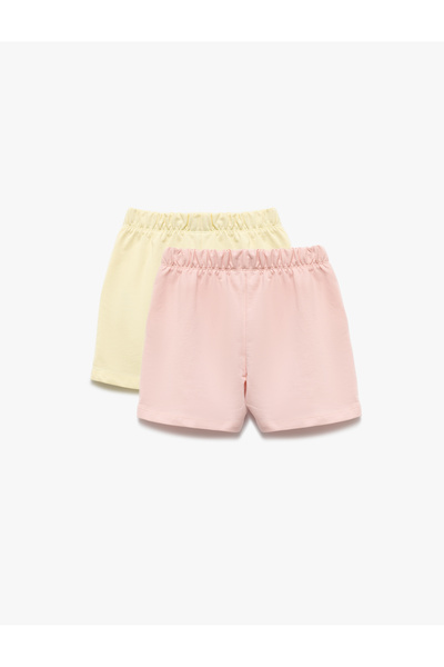 Koton Pamuklu Beli Lastikli Basic Bermuda Çok Renkli 2'li Şort Seti