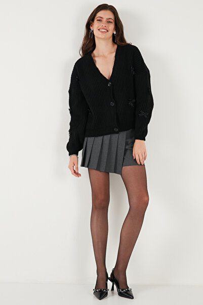 Lela Оверсайз-крій, V-подібний виріз, бантик, ґудзики, кардиган КАРДИГАН 4615577