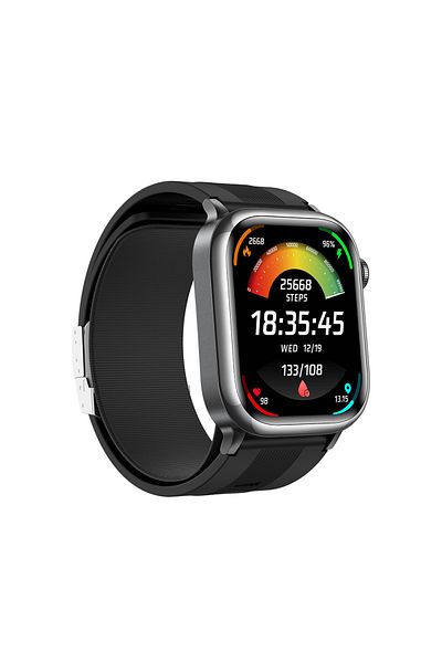 isen Smartwatch TK66 Black, 2.06" AMOLED, Blood Pressure Monitor with Air Pump, ECG, BT Call, 530mAh